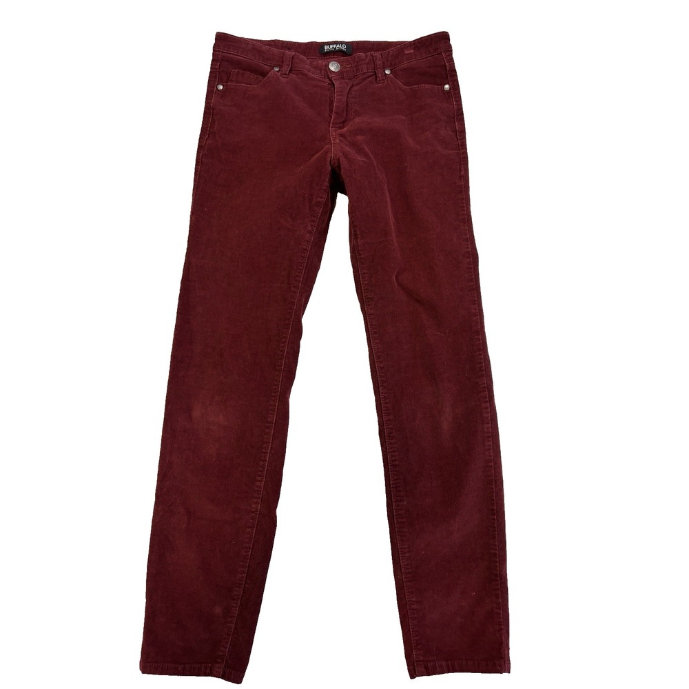 Buffalo David Button Supreme Women's‎ 8/29 Mid Rise Skinny Corduroy Pants Merlot